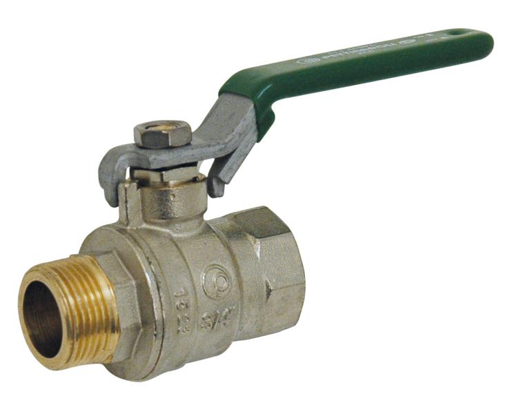 Vanne laiton M/F NF poignée verte - Ø26mm - 1''
