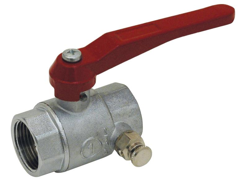 Vanne laiton chromé à purge sortie femelle - Ø40mm - 1''1/2