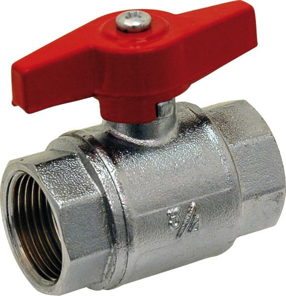Vanne papillon laiton industrie chromé sortie femelle - Ø20mm - 3/4''