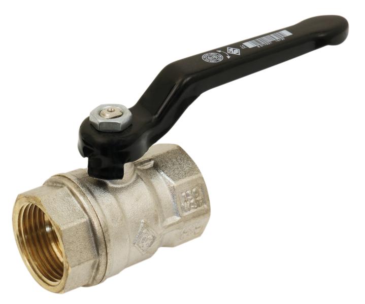 Vanne série forte chromé sortie femelle - Poignée noire - Ø40mm - 1''1/2