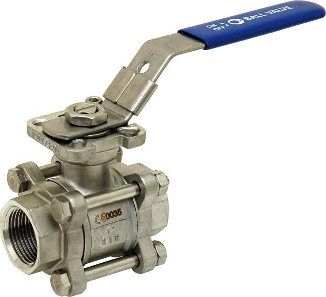 Vanne inox femelle motorisable avec platine ISO 5211 - Ø26mm - 1''