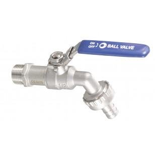 Robinet de puisage en inox et cadenassable - 1/2'' x 3/4''