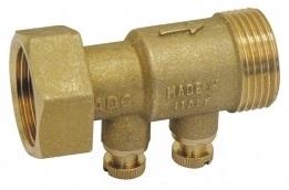 Clapet anti-pollution droit mâle avec 2 purges radiateur -Ø20