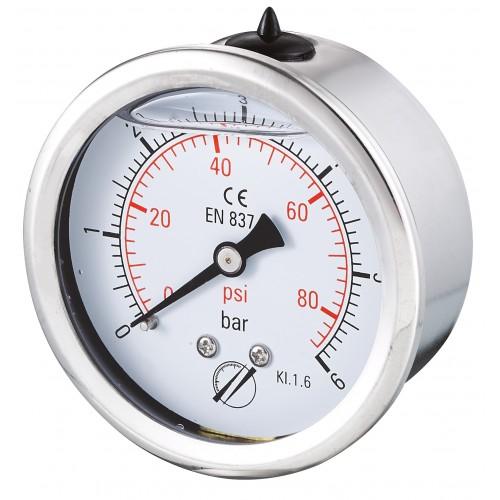Manomètre INOX raccord axial 1/4'' - Ø63 - 4 bar