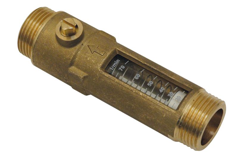 Débimètre en laiton mâle - mâle pour chauffage - DN20