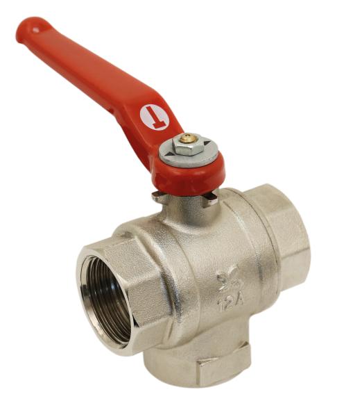 Vanne laiton 3 voies femelle en T verticale - 12mm - 3/8''