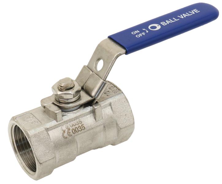 Vanne à sphère en inox femelle passage réduit - Ø40mm - 1''1/2
