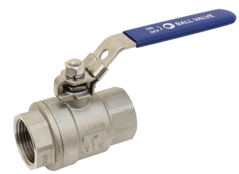 Vanne à sphère en inox femelle passage intégral - Ø50mm - 2''