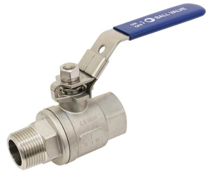 Vanne  en inox Mâle - femelle passage intégral - Ø26mm - 1''