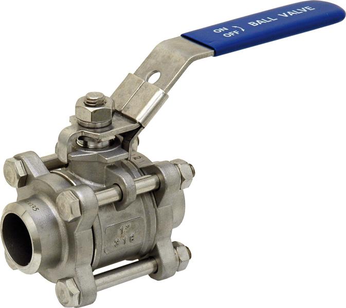 Vanne inox femelle sortie BW à souder bout à bout  - Ø66mm - 2''1/2