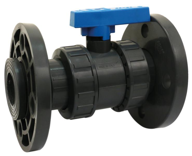 Vanne PVC à brides avec joint EPDM - DN40 - Tube Ø50