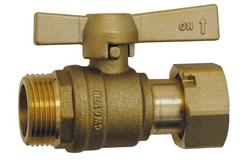 Vanne pour compteur d'eau sortie mâle - droit - DN15 - 1/2''