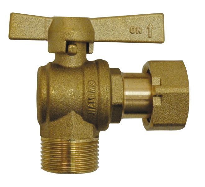 Vanne pour compteur d'eau sortie mâle - Equerre - DN20 -3/4''