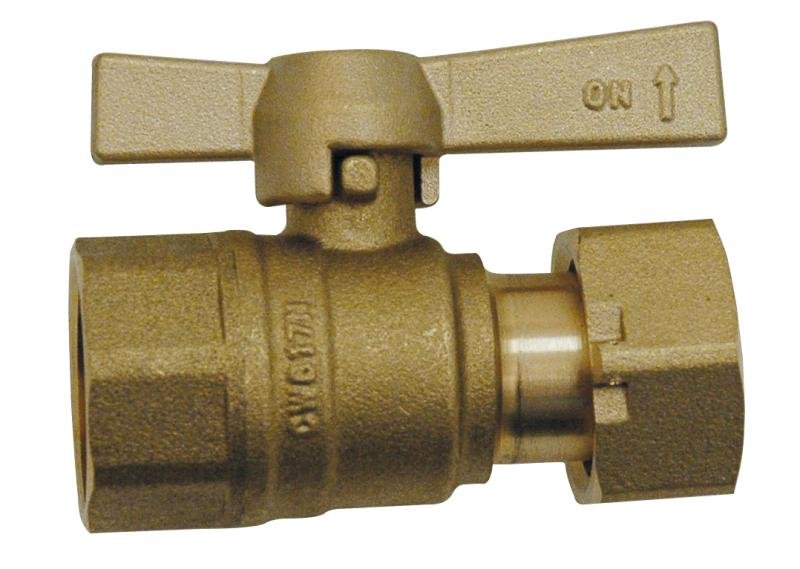 Vanne pour compteur d'eau sortie femelle - Droit - DN20 -3/4'' x 3/4''
