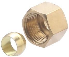 Raccord bicone Ø12 avec écrou et olive F3/8