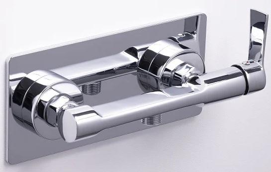 Cache Platine Double Chromé – Finition de Raccordement Douche