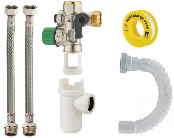 Kit anti calcaire raccordement chauffe-eau NF