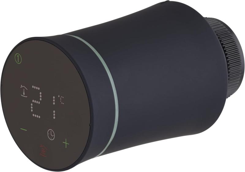 Tête thermostatique connectée Zigbee noir mat