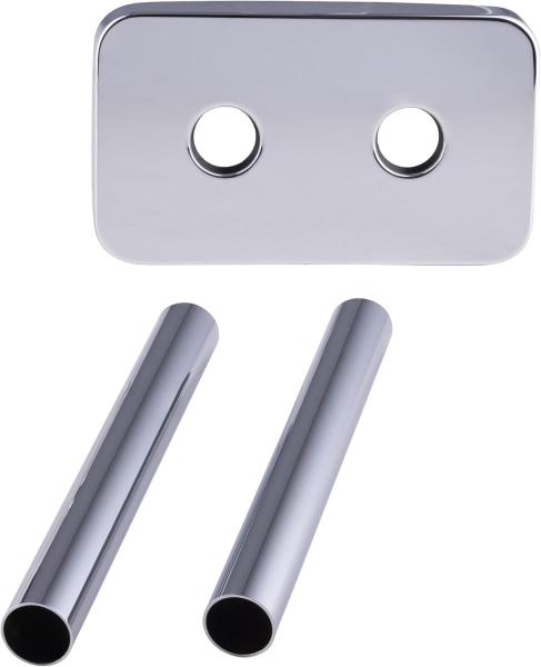 Kit cache tubes carré chromé entraxe 50 mm – 160 mm