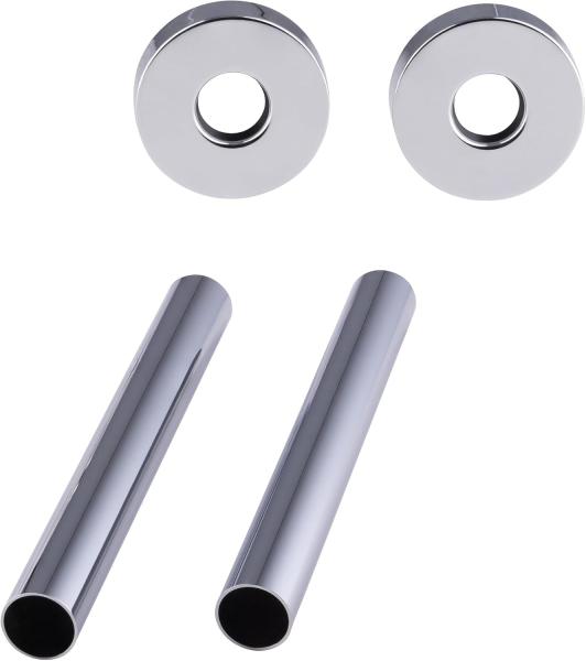 Kit cache tubes chromé rond avec 2 rosaces Ø50 mm