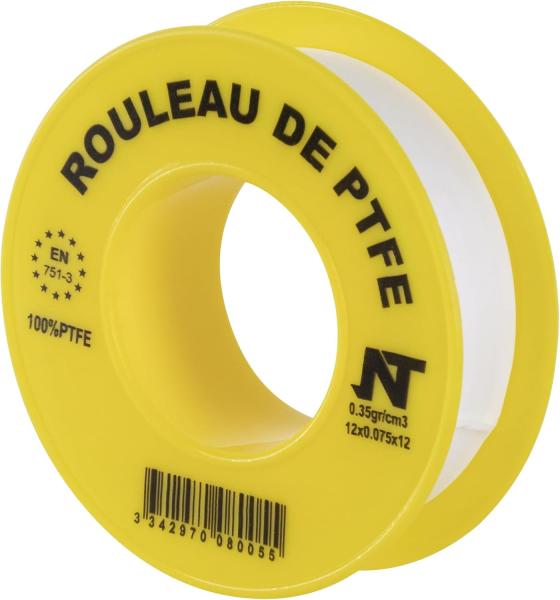 Rouleau Téflon Étanchéité Filetage 12 mm x 12 m