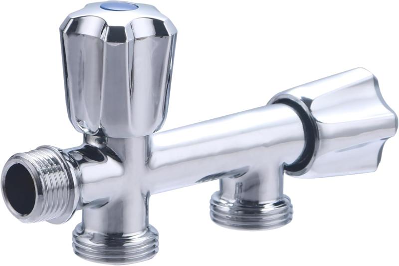 Robinet double en ligne pour machine à laver