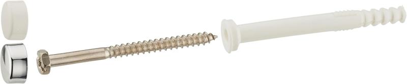 Fixations WC tirefonds 6x80 avec chevilles 8x80