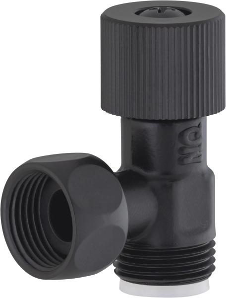 Robinet WC équerre noir 3/8 à écrou tournant