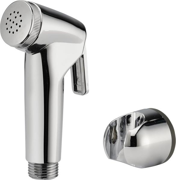 Douchette WC chromée avec support mural shut-off