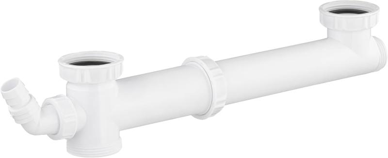 Tube de raccordement évier 2 bacs réglable universel