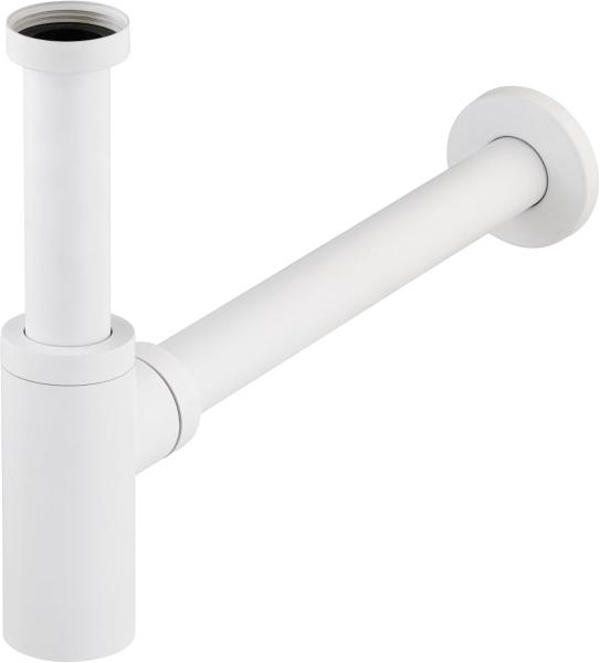 Siphon de lavabo apparent blanc en laiton massif