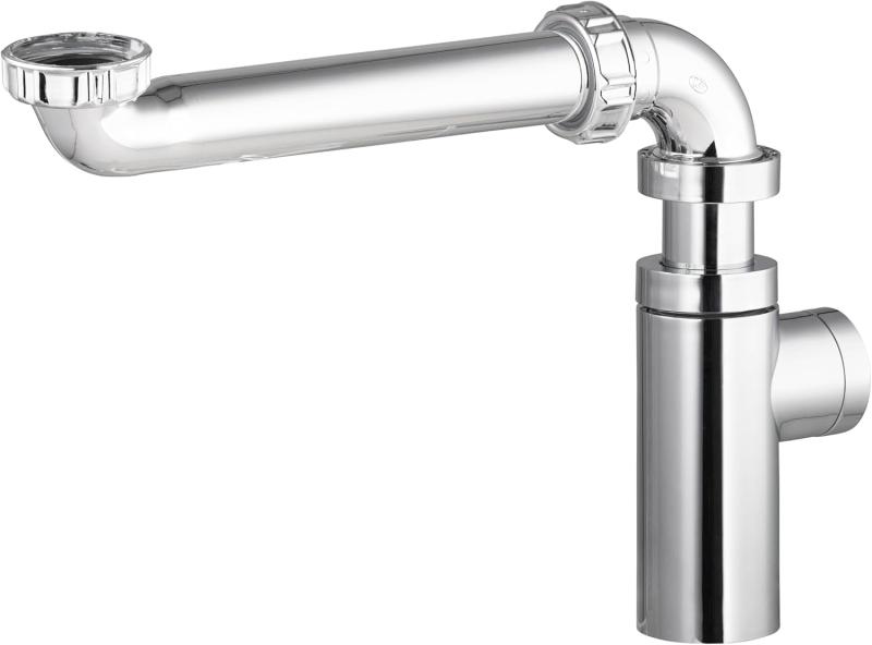 Tubulure gain de place sous lavabo avec siphon design